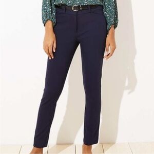 LOFT Marisa Skinny Navy Blue Crop Pant | Size 6P
